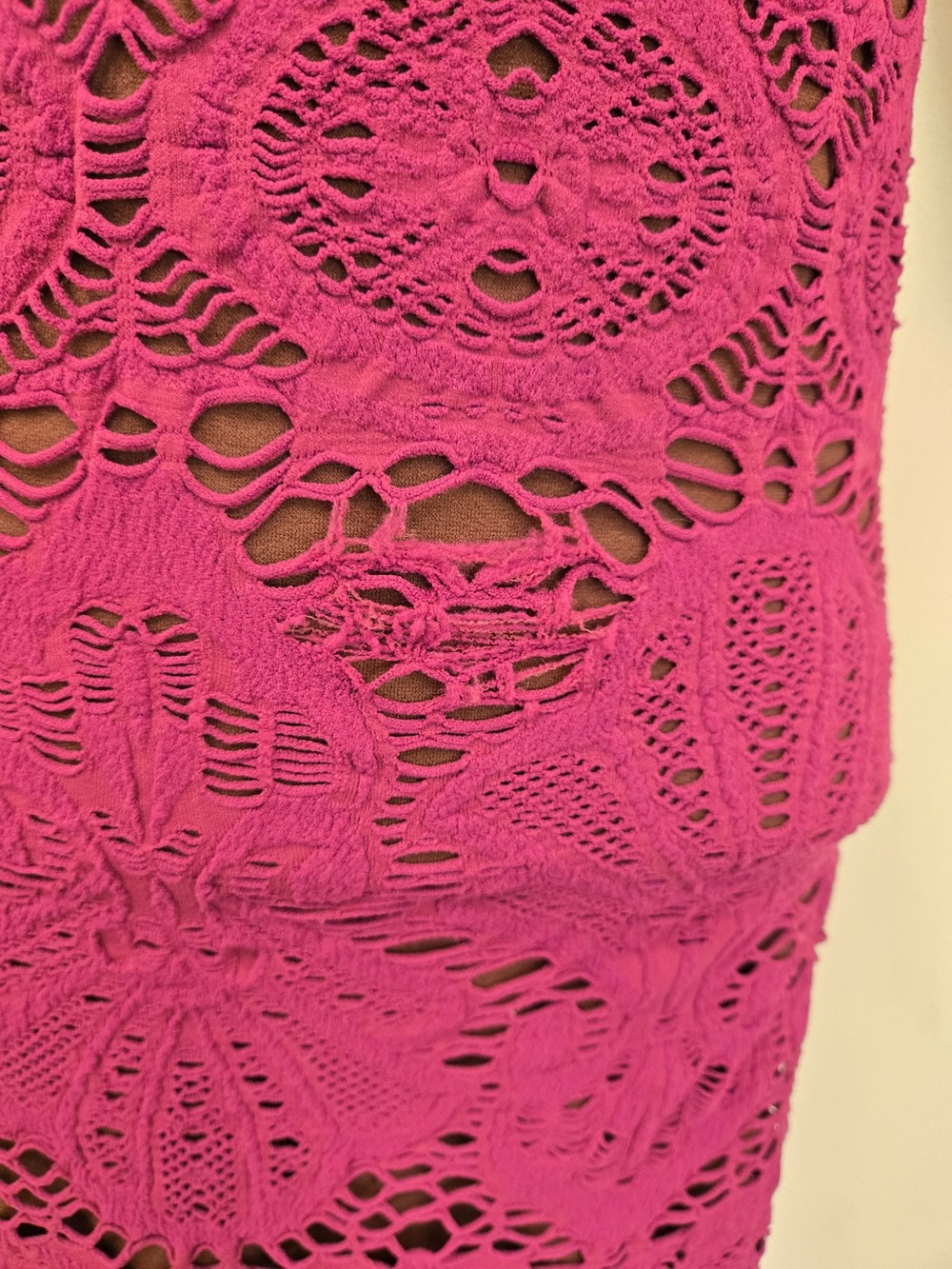 FREE PEOPLE Intimately Berry Color Medallion Bodycon Dress XS/Small 9645 - Picture 7 of 8